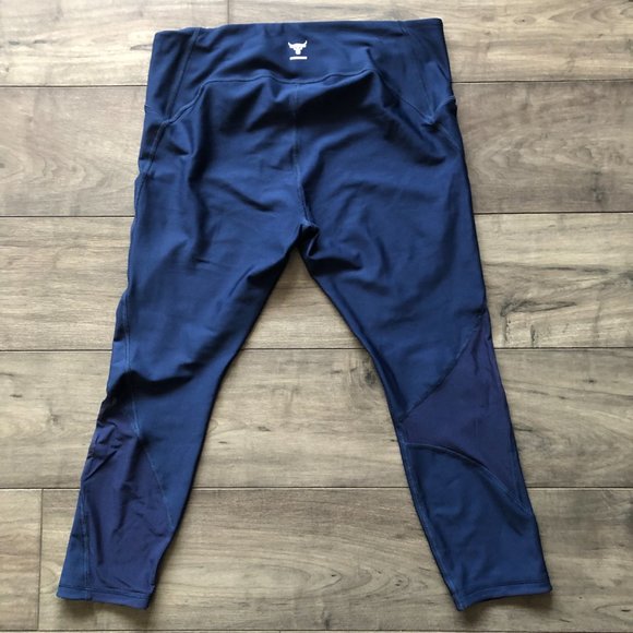 2/$60 Women's Project Rock HeatGear® Armour Ankle Crop XL Navy - Picture 5 of 7